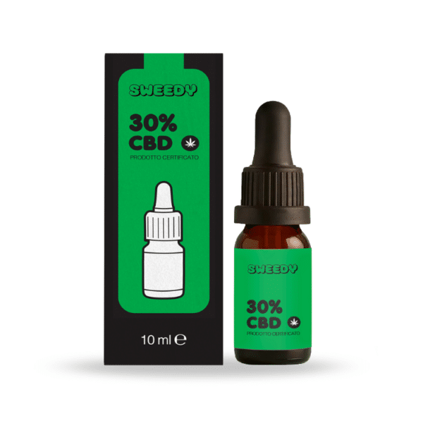 Mockup Confezione in cartoncino + Boccetta Olio CBD 30%